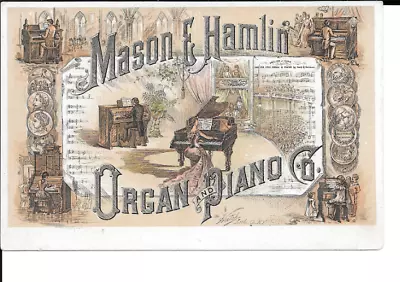 Victorian Trade Card Ad Mason & Hamlin Organ Piano Co. Boston NY Chicago • $9.99