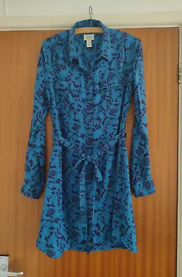 £19.99 • Buy Levis Shirt Dress Size M Blue & Turquoise Paisley Print Belt Button Up Western