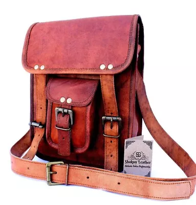 Women's Vintage Style Crossbody Leather Brown Genuine Shoulder Bag • $52.25