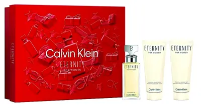 Calvin Klein Eternity CK 3pc Gift Set 50ml EDP Spray 100ml Lot 100ml Gel Women • £44.99