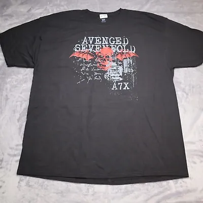 Avenged Sevenfold A7X T-Shirt XXL Black Skull Bat Concert Tour Merch Rock Tee • $19.48