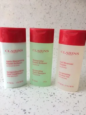 £8.99 • Buy Clarins Shampoo Conditioner Shower Gel Travel Set Travel Size