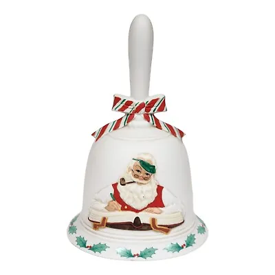 Vtg Norman Rockwell 1982 Christmas Bell Porcelain Santa Claus Checking His List • $13.19