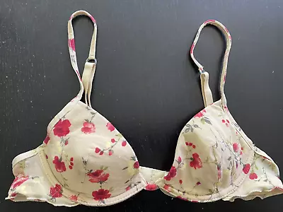 Occhi Verde La Perla Group Floral Lightly Padded Underwire Bra Size 32a • $7