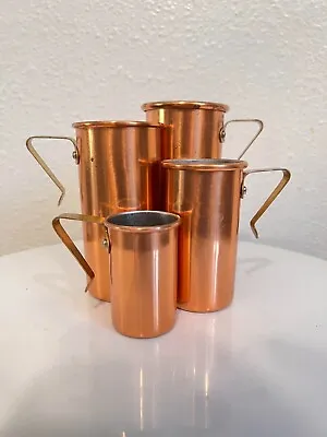 Vintage  Copper & Brass Nesting Measuring Cups A10 0923 • $49.99