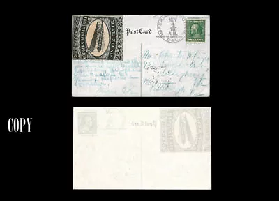 USA 1911 Cover 25c Black Rodgers Vin Fiz Semi-Official Air Post & 1¢ GREEN COPY • $50