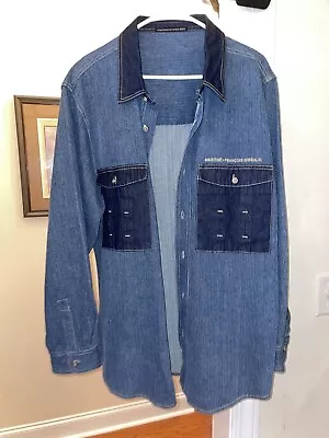 Le Jean De Marithe Francois Girbaud Men’s Sz XL Denim Button Shirt Blue Amazing • $49.99