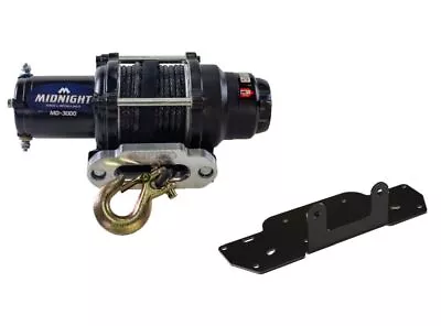 Viper 50 Ft Winch 3000 Lb Black W/ Mount For Kawasaki Prairie 360 2002-13 • $209.98