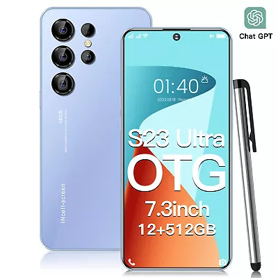 S23 Ultra Smartphone 7.3  12GB+512GB Dual SIM Android 13 Unlocked Mobile Phones • $144.57