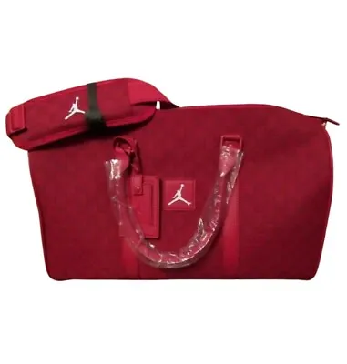 AIR JORDAN Monogram Duffle Bag Made From Jacquard Fabric MA0759-R78 RED NWT!! • $129.89
