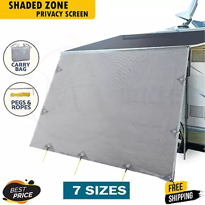 Caravan Privacy Screens Roll Out Awning 3.4M-5.2M End Wall Sun Shade Side 1.95m • $59.95