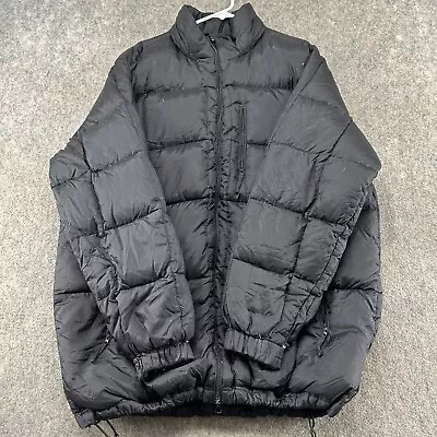 Goose Down Jacket Mens Large Black Insulated Puffer Parka Outdoors Foot Locker • $19.96