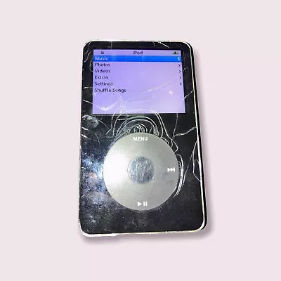 IPOD Black A1136 30GB Genuine Apple Product Works Broken Front Screen • $34.95