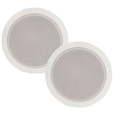 2X 100v Line Metal Easy Quick-Fit Ceiling Speaker 6W 5.25  1.5w & 3w Tapping • £33.92