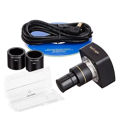 AmScope 5MP High-Speed USB Microscope Camera + Reduction Lens + Calibration Kit • $253.99