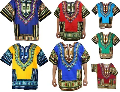 African Vintage Men Dashiki Hippie Blouse Boho Tribal Shirt Women's Blouse S M L • $19.99