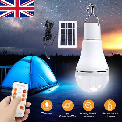 USB Rechargeable LED Bulb Light Solar Powered Portable Outdoor Camping Tent Lamp • £7.69