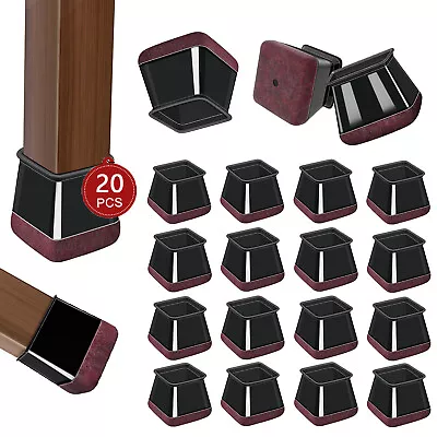 20 Pcs Square Chair Leg Floor Protectors For Hardwood Floor • $15.98