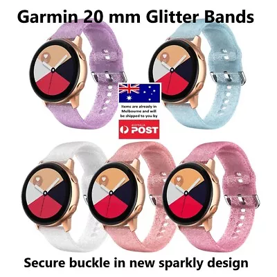 20mm Quick Release Glitter Watch Band Garmin Vivoactive 3 Vivomove HR 645 245M • $9.95