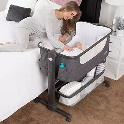 Baby Bassinet Bedside Sleeper For Baby Easy Folding Portable Crib With Storage • $127.46