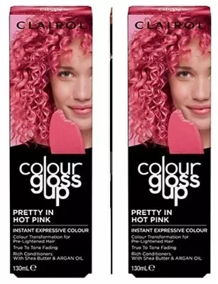 2x Clairol Colour Gloss Up Instant Hair Colour Pretty In Pink - (2xPacks) - New • £11.99