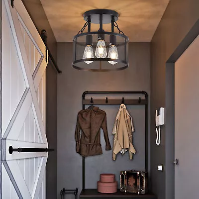 Farmhouse Ceiling Light Fixture Rustic Metal Chandelier Pendant Light Bedroom • $33.25