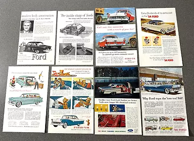 Lot Of 8 Vintage FORD Car Print Ads - 1952 To 1963 - 10  X 7  • $6.99