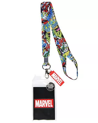 Marvel Comic Book Graphic Lanyard ID Badge Holder And 2  Rubber Charm • $11.95