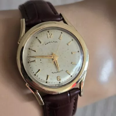 Vintage HAMILTON K-407 Men's Automatic Watch Cal.661 17Jewels 10K G.F Swiss 1956 • $268