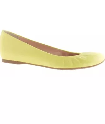 J Crew Cece Ballet Flats Shoes Made In Italy Leather 6.5 Yellow • $49.99