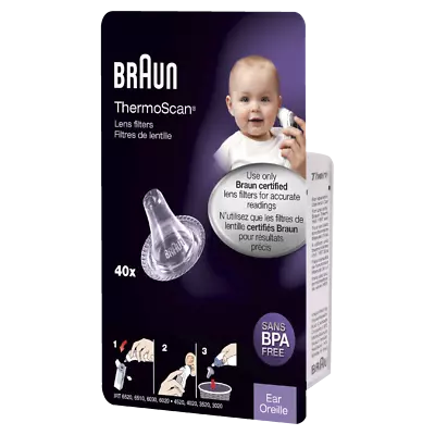 Braun ThermoScan Lens Filter 40 Pack Accurate Temperature Reading • $16.68