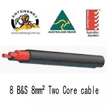 BATTERY CABLE  8 B&S  8mm² 8mm2 TWIN SHEATH CABLE（B And R）CARAVAN DC-DC 2 Metre • $18.80