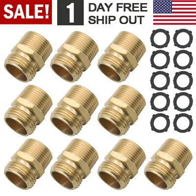 1-10pcs Garden Hose Adapter 3/4  Male Or 1/2  Female NPT Pipe To 3/4  GHT Male • $7.79
