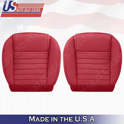 Driver &Passenger Bottoms Red Leather Seat Covers 2005 To 2009 Fits Ford Mustang • $291.10