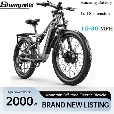 Dual Motor 2000W Ebike 26  Electric Bike Bicycle 30Mph 48V Mountain Bike Aldult • $1699