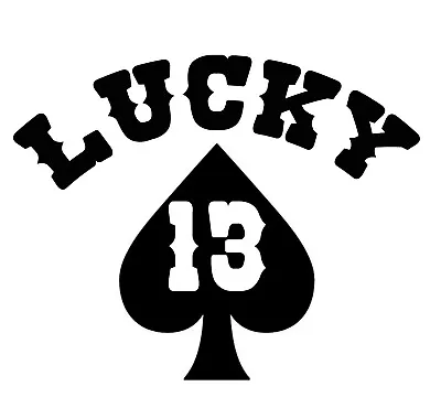 £2.99 • Buy Lucky 13 Car Vinyl Sticker Decal Crash Helmet Bike Scooter Vw  Bmw Capri &