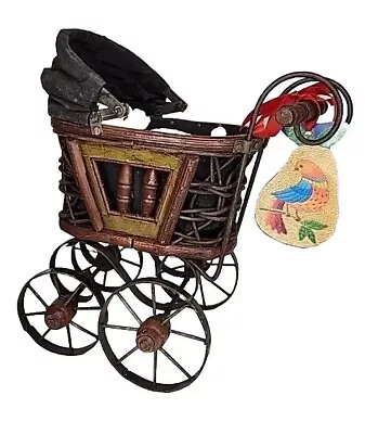 Rattan Wicker Vintage Baby Doll Carriage Buggy Great Condition Collectible  • $45.59