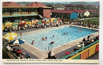 £1.30 • Buy Vintage Postcard, Rhyl, Derbyshire Miners Holiday Camp, Marsh Road, Real Photo