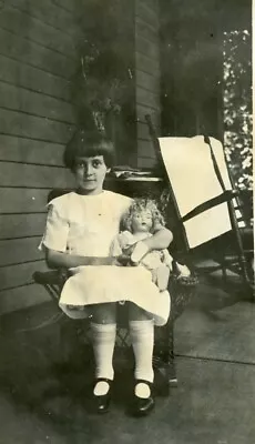 MC23 Original Vintage Photo PORTRAIT OF GIRL WITH HER DOLL C Early 1900's • $7.50