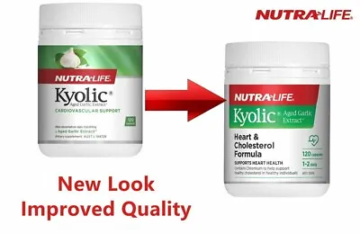 Nutra-Life Kyolic Aged Garlic Extract Heart & Cholesterol Formula 120 Capsules • $44.39