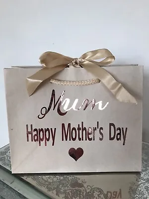 £3.25 • Buy Mothers Day Ribbon Tie Gift Bag Box Personalised Mum Mummy Mom Nan Nanny Grandma