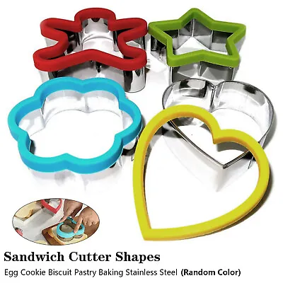 £7.98 • Buy 4pcs Sandwich Cutter For Kids Large Cookie Shape Cutter Bread Toast Food Molds .