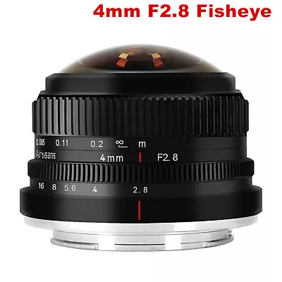 7artisans 4mm F2.8 Fisheye Manual Prime Lens For Canon Fuji M4/3 Sony E Mount • £112.79