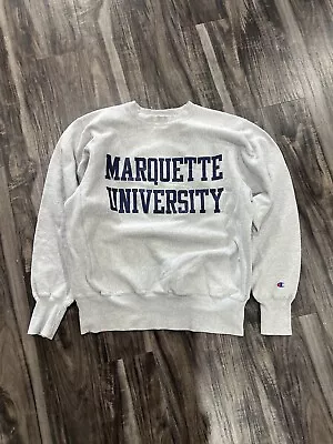 Vintage 80s/90s Marquette University Champion Reverse Weave Crewneck Made In USA • $129.99