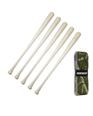 5-GAME READY-CUPPED Wood Baseball Bats W/ 5 Camo Marucci Grips!  (FREE SHIPPING! • $150