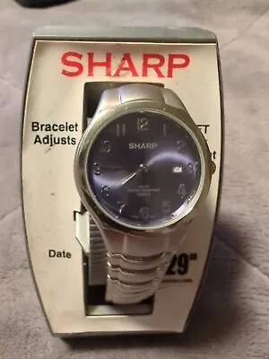  Vintage Sharp Mens Watch Silver Tone Stainless Steel SHP-1011 New Old Stock • $19.99