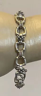 Michael Dawkins Sterling Silver Stirrup Link Toggle Bracelet 925 Thailand 7  • $89.95