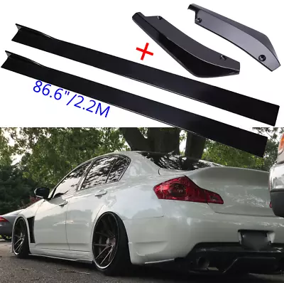 Rear Bumper Lip Splitter Spoiler Canard + Side Skirts For Infiniti G37 G35 Sedan • $95.99