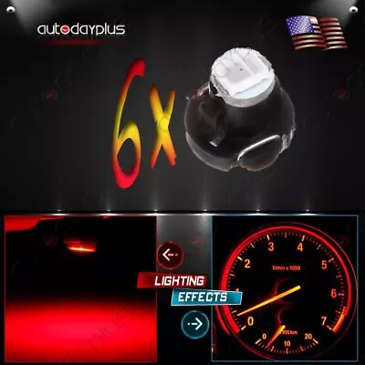 6x T3 Neo Wedge 2835smd Led Bulbs A/c Climate Cluster Panel Light Lamps Red • $9.02