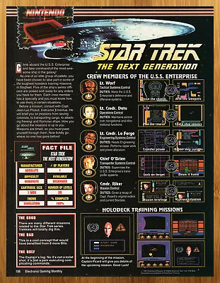 £14.86 • Buy 1993 Star Trek The Next Generation NES PREVIEW PAGE Print Ad/Poster Retro Art!
